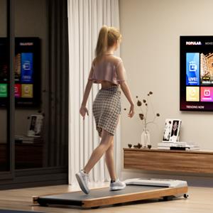 Costway Elektrische Loopband 1,3 tot 9,5 KM/H Loopband met Afstandsbediening LED-Display 15 Programma's Onder Bureau of Bed (Grijs)