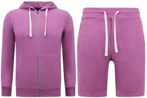 Enos Hoodie met rits nette jogging shorts