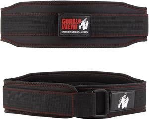 4 Inch Women's Lifting Belt - Zwart/Rode Stiksels