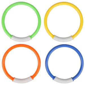 Duikringen - 4x stuks - gekleurd - met opberg zakje - duik spelletjes - zwembad speelgoed -