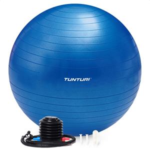 Anti Burst Fitness bal met Pomp | Yoga bal 55 cm | 220 kg gebruikersgewicht | Incl Trainingsapp | Blauw