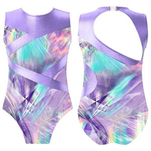 Meisjes mouwloze gymnastiek ballet dans turnpakje kinderen schaatsen jumpsuit bodysuit biketard danskleding 3-4 Years lichtblauwe kleur