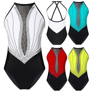 IEFiEL Kinderen meisjes ballet dans turnpakje mouwloze gymnastiek workout bodysuit glanzende strass backless danskostuums 5-6 Years wit