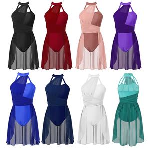 Linjinx Vrouwen Ballet Dans Jurk Volwassen Gymnastiek Lyrische Hedendaagse Dans Ballerina Kostuums Kleding Stage Performance Turnpakje Jurk M koningsblauwe kleur