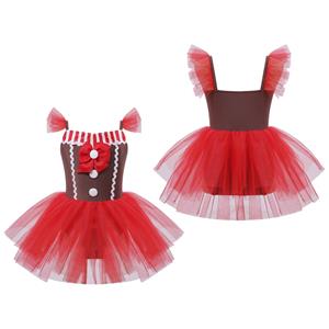 Kinderen Meisjes Kerst Kerstman Kostuum Dans Jurk Mouwloze Ballet Tutu Jurk Danskleding 18-24 Months rood