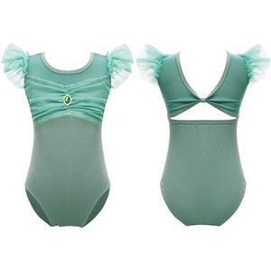 WinYing Ballet maillots voor meisjes kinderen vliegende mouwen dans bodysuit ballerina gymnastiek turnpakje 3-4 Years roze