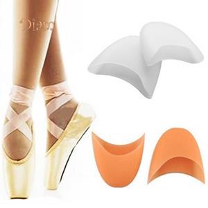 FS Dames Meisjes Professionele Zachte Ballet Pointe Siliconen Gel Teen Dansschoen Pads Zorgzaam wit