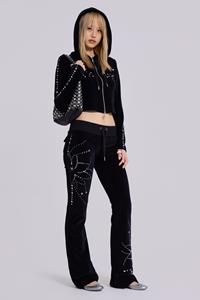 Jaded London Superset Studded Velour Bootcut Trousers