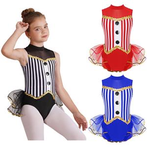 Kinderen Meisjes Mouwloos Sparkly Dans Turnpakje Halloween Ballet Gymnastiek Turnpakje met Tutu rok Fancy Danskostuum 5-6 Years zwart