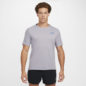 Nike Trail Solar Chase hardlooptop met korte mouwen en Dri-FIT voor heren - Grijs