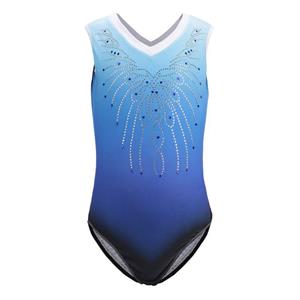 Sunnyway Mouwloze kleurverloop Patroon Jumpsuit Ballet Gymnastiek Dans Oefenkleding 12