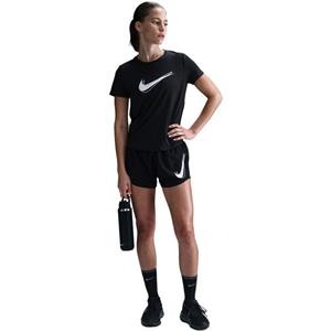 Nike One Swoosh Dri-FIT hardlooptop met korte mouwen voor dames - Zwart