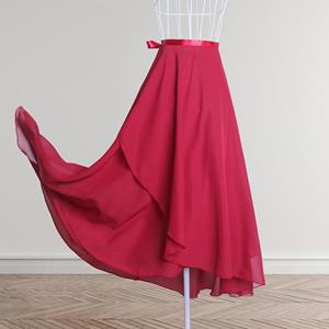Duoduohouse Vrouwen Klassieke Dansrok Trainingsjurk Ballet Dansrok Eendelig Veterrok Dansrok Chiffon Garen Rok One Size wit