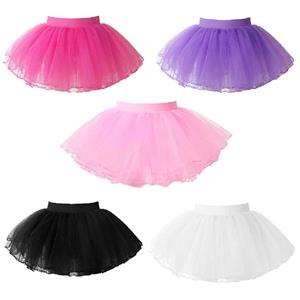 Kinderen Meisjes Tule Tutu Petticoat Korte Onderrok Klassieke Vierlaagse Ballet Dansrok Danskleding Verkleedkleding 1-6 Years wit