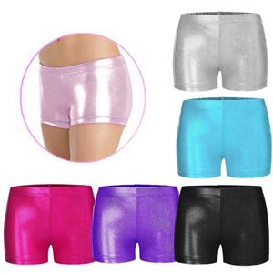 RUNQHUI Meisjes Gymnastiek Ballet Dans Shorts Effen Kleur Korte Broek voor Kinderen 3-4 Years zwart