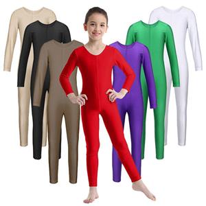 Sywiyi Kinderen Meisjes Lange Mouwen Ballet Dans Gymnastiek Leotard Jumpsuit Unitard Danskleding 3-4 Years zwart