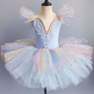 LAOHU Kinderen Balletjurk Meisjes Kinderen Pailletten Prinsessenjurk Ballet Tutu Danskleding Prestatie Tutu Rokken 140cm roze