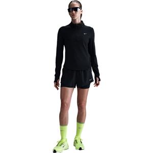 Nike Swift Dri-FIT hardlooptop met korte rits en uv-bescherming voor dames - Zwart