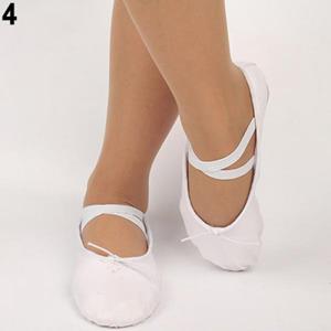QW19MAC Nieuwe dames meisjes volwassen zachte zool ballet dans schoenen fitness gymnastiek canvas schoenen 30 zwart