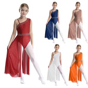 IEFiEL Kinderen Meisjes Ballet Lyrische Dans Jurk Gymnastiek Leotard met Rok Transparante Mesh Kunstschaatsen Moderne Hedendaagse Dans Kostuum 5-6 Years bordeaux