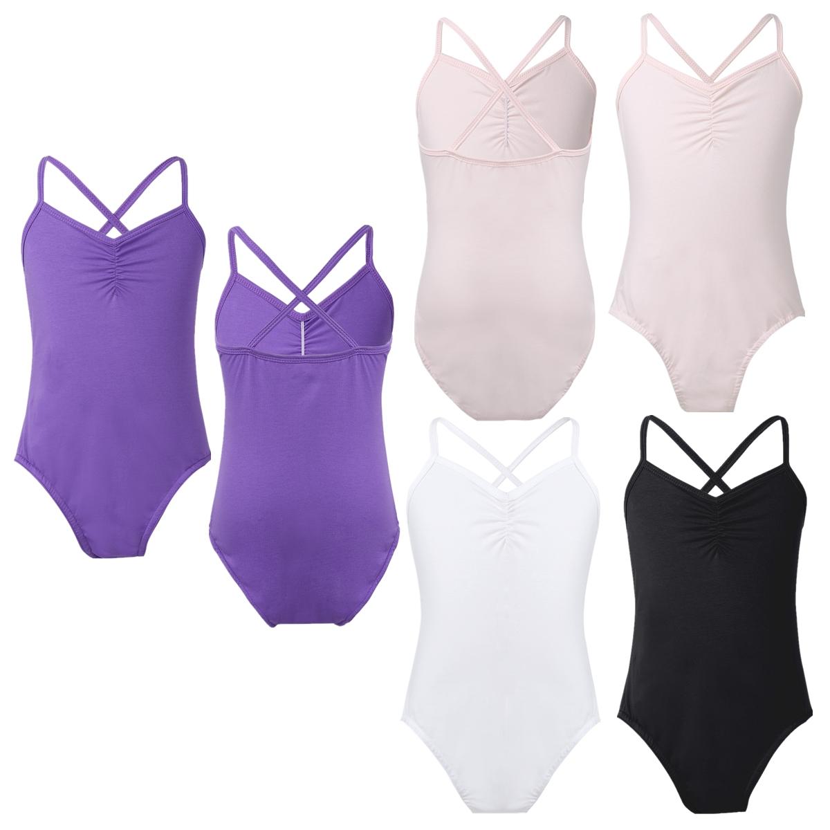 Manyakai Kinderen Meisjes Ballet Tutu Jurk Spaghetti Band Criss Cross Ballet Dans Leotard Bodysuit Kostuum 8-10 Years