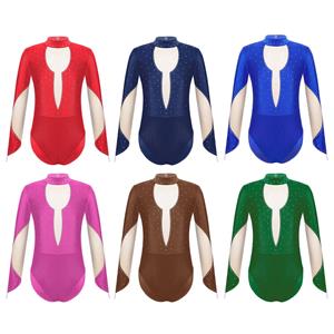 Yunduantong-electronic Meisjes Patchwork Ballerina Leotard Training Jumpsuit Kinder Outfit IJs Schaatsen Acrobatiek Gymnastiek Jazz Biketard Actieve kleding 7-8 Years donkergroene kleur