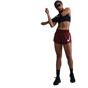 Nike One Dri-FIT hardloopshorts met halfhoge taille en binnenbroekje voor dames - Rood