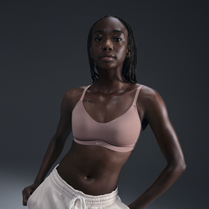 Nike Alate Minimalist aanpasbare padded sport-bh met lichte ondersteuning - Bruin