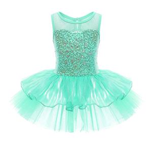 Inhzoy Kinderen Meisjes Mouwloos Pailletten Ballet Dans Gymnastiek Leotard Jurk Ballerina Kleding Podium Danskleding 2-3 Years blauw