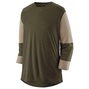 Patagonia  Merino 3/4 Sleeve Bike Jersey - Fietsshirt, olijfgroen