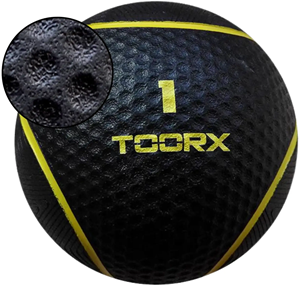 Fitness Medicine Ball - Zwart/Geel - 1 kg