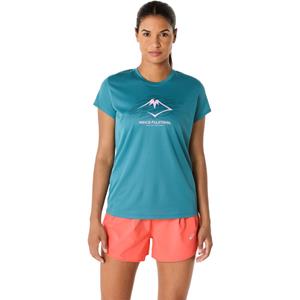 ASICS  Women's Fujitrail Logo S/S Top - Hardloopshirt, turkoois