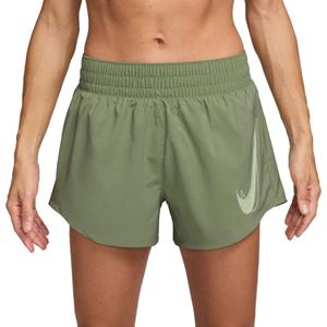 Nike One Dri-FIT hardloopshorts met halfhoge taille en binnenbroekje voor dames - Groen