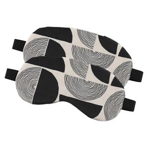 Tendance Slaapmasker Fluweel - 2x - zwart/wit - oogmasker - voor onderweg en thuis -