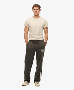 Superdry Mannen Athletic Essentials Joggingbroek met Rechte Pijpen Donkergrijs