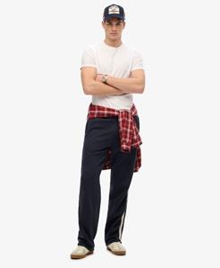 Superdry Mannen Athletic Essentials Joggingbroek met Rechte Pijpen Blauw