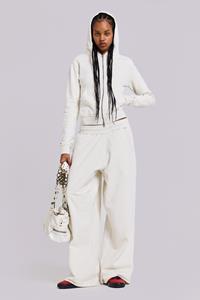 Jaded London Off White Baggy Monster Joggers