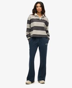 Superdry Vrouwen Athletic Essentials Joggingbroek met Lage Taille en Wijde Pijpen Blauw