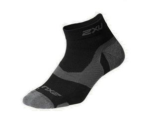2XU Vectr merino LC 1/4 crew compressie sokken zwart