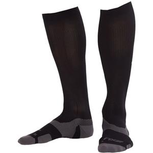 2XU Vectr merino LC Full Lenght compressie hoge sokken zwart/grijs