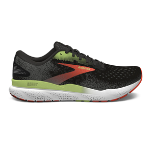 Brooks Ghost 16 GTX hardloopschoenen black/mandarin red/green heren