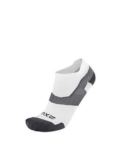 2XU Vectr Ultralight No Show hardloopsokken White/Grey unisex