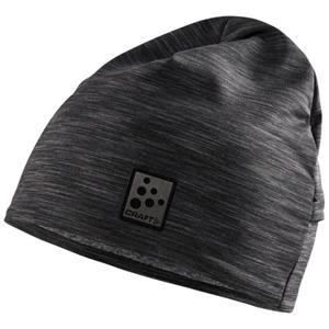 Craft Microfleece ponytail muts zwart melange