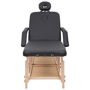vidaXL Massagetafel 3 zones kunstleer zwart