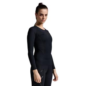 2XU Core Compression hardloopshirt lange mouw Black/No Logo Dames