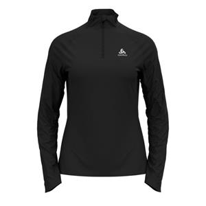 Odlo Essential Ceramiwarm zip hardloopshirt lange mouw zwart dames