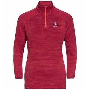 Odlo Run Easy Warm zip Millennium Element hardloopshirt lange mouw rood dames