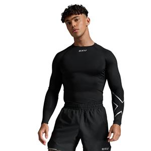 2XU Core Compression hardloopshirt lange mouw Black/Silver Heren
