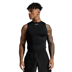 2XU Core Compression hardloopshirt mouwloos Black/Silver Heren