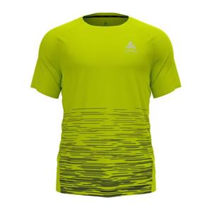 Odlo Essential Print hardloopshirt korte mouw geel heren